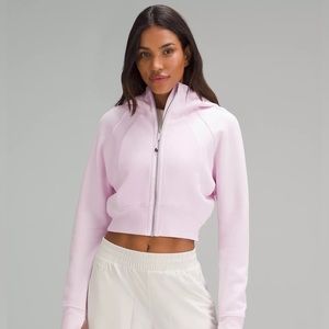 Lululemon NWT Scuba Full-Zip Cropped Hoodie in Meadowsweet Pink size 6